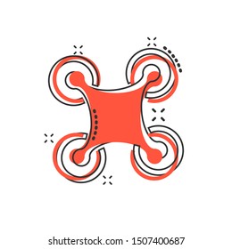 Drone icon in flat style. Drone camera vector illustration.