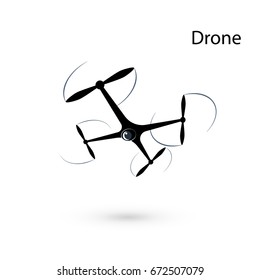 Drone icon. Drone flat vector illustration. Quadrocopter