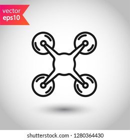 Drone icon. Flying drone sign. EPS 10 flat symbol. Drone vector icon