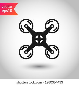 Drone icon. Flying drone sign. EPS 10 flat symbol. Drone vector icon