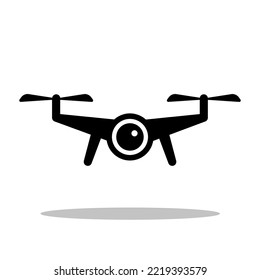 Icono de drones con sombra gris. Ilustración vectorial de Logotipo
