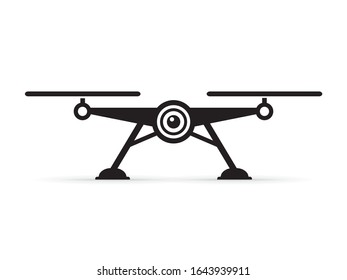 Drone icon inf flat style illustration. Modern gadget on white background. Vector object for you project