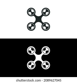Icono de dron aislado de diseño de estilo plano sobre fondo blanco. Vista superior del icono drone.