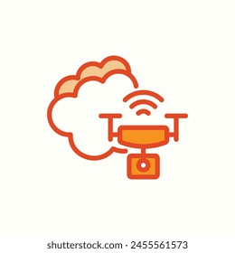 Icono de dron, ícono aislado en fondo claro, perfecto para Sitio web, blog, logotipo, Diseño gráfico, redes sociales, UI, App móvil