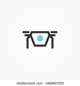Drone icon isolated on white background. Vector illustration. Eps 10.