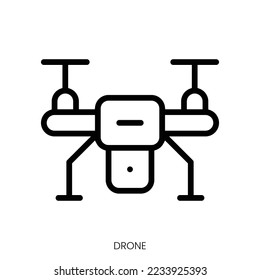 drone icon. Line Art Style Design Isolated On White Background