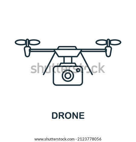 Drone icon. Line element from technology collection. Linear Drone icon sign for web design, infographics and more.