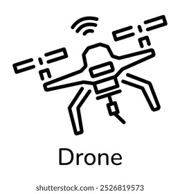 Drone icon in line style 
