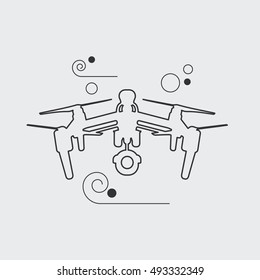 Drone icon. Line vector icon