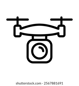 Drone Icon Lineal Style Vector Illustration