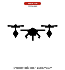 drone icon or logo isolated sign symbol vector illustration - high quality black style vector icons
