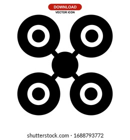 icono drone o logotipo símbolo de signo aislado ilustración vectorial - iconos vectoriales de estilo negro de alta calidad
