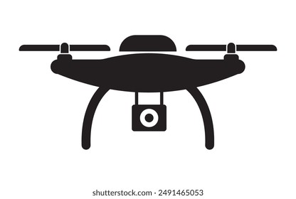 Icono de dron, logo de dron y uso de ícono para IU de App, Ilustración vectorial de ícono negro