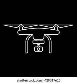 Drone Icon On Black Background