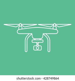 Drone Icon On Green Background
