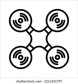 Drohnensymbol auf weißem Hintergrund