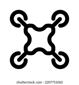 drone icon, outline style, editable vector