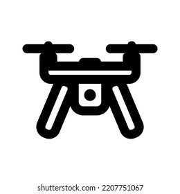 drone icon, outline style, editable vector