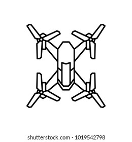 Drone icon in outline style. Drone object pictogram graphic for web design. Outline new technology vector concept. Innovation line icon.