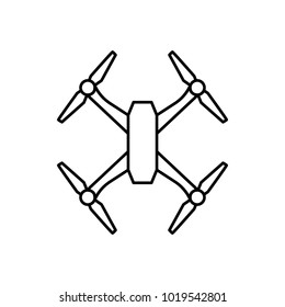 Drone icon in outline style. Drone object pictogram graphic for web design. Outline new technology vector concept. Innovation line icon.