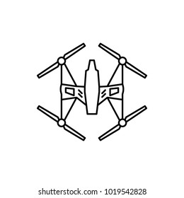 Drone icon in outline style. Drone object pictogram graphic for web design. Outline new technology vector concept. Innovation line icon.