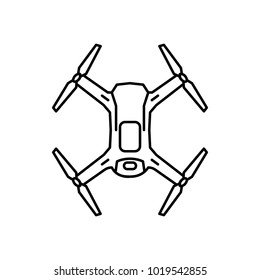 Drone icon in outline style. Drone object pictogram graphic for web design. Outline new technology vector concept. Innovation line icon.