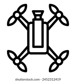 Drone icon outline vector. Aerial camera. Air copter