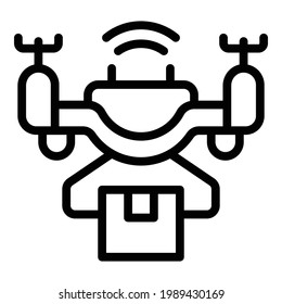 Drone icon. Outline Drone vector icon for web design isolated on white background
