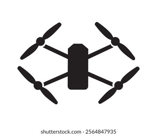 Drone icon. Drone quadcopter with action camera. Vector drone icon symbol design. Photo and video drones icon, UAV shop logo, poster.