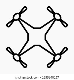 Drone icon. Quadcopter black icon.  Vector icon.