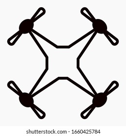Drone icon. Quadcopter black icon.  Vector icon.
