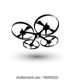 drone icon, quadrocopter stylized vector symbol