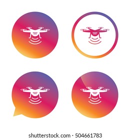 Drone icon. Quadrocopter symbol.