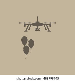 Drone Icon, Quadrocopter Icon Vector
