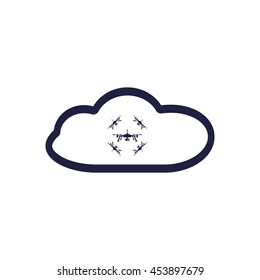 drone Icon, quadrocopter icon, vector, icon flat