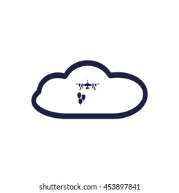 drone Icon, quadrocopter icon, vector, icon flat