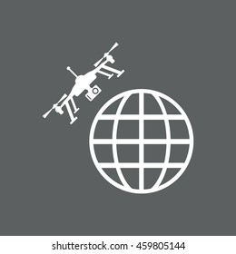 drone Icon, quadrocopter icon, vector, icon flat