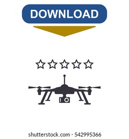 Drone Icon, Quadrocopter  Vector flat design style