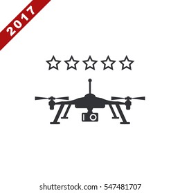 Drone Icon, Quadrocopter  Vector flat design style