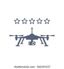 Drone Icon, Quadrocopter  Vector flat design style