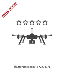 Drone Icon, Quadrocopter  Vector flat design style