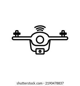 Drone icon. icon related to technology. smart device. drone with signal. line icon style. Simple design editable