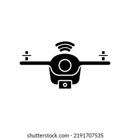 Drone icon. icon related to technology. smart device. drone with signal. glyph icon style, solid. Simple design editable