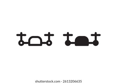Drone icon set for aerial tech and delivery Vector