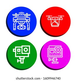 drone icon set. Collection of Drone, Action camera icons