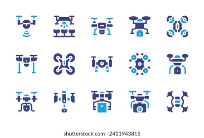 Drone icon set. Duotone color. Vector illustration. Containing drone, camera drone.