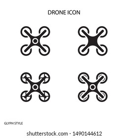 Drone icon set , glyph style