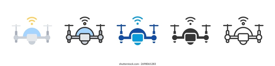 Conjunto de iconos de drones Multi Style Varias colecciones