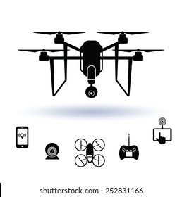 Drone icon set, Vector. 