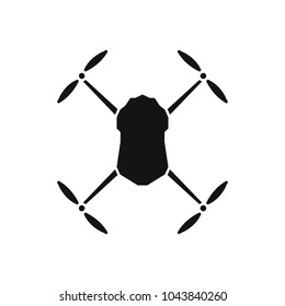 Drone icon. Silhouette illustration of Drone vector icon for web and advertising